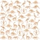 VICROIC 60 PCS Dinosaur Fossil Skeletons Assorted Dinosaur Skeleton Toys Figures for Science Play Dino Sand Dig Party Favor Decorations