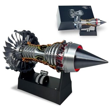 HI-REEKE HIREEKE Jet Engine Model Kit TR900 Turbofan Aircraft Engine Model 3D Printing Toy for TeenRotatable