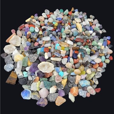 SeeuFun 450 Pieces Rocks Collections for Kids 40 Kinds Gemstones and Crystals Set Rocks and Minerals Science Kit Include 15lb Tumbled Chips Crystals and 1lb Tiny Rough Stones