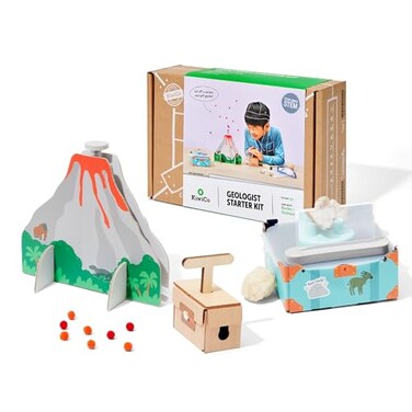 KiwiCo Volcano Science Kit for Kids Ages 58 STEM Educational Toy Science Gift with Rock Mineral Exploration Real Geodes Magnifying Lens Display Case Eruption Experiment
