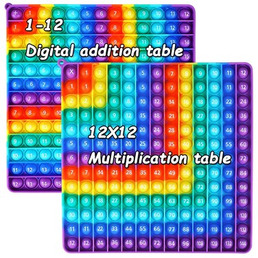 DK-SIMINA 2 in 1 Multiplication Table Game and Digital Addition Table P0PP Math Toy DKSIMINA Rainbow Dimple Finger tip Toy Math Manipulation Game Create Various Math Operations 1 PCS