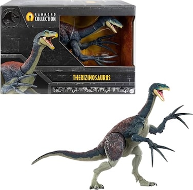 Mattel Jurassic World Dominion Hammond Collection Therizinosaurus Dinosaur Figure with 25 Articulations Fully Jointed Claws Glass Eyes Wired Tail