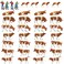 Evemodel Farm Animals Figure SetAN8705 36PCS 187 Well Painted Model Cows and Figures for HO Scale Model Train Scenery Layout Miniature Landscape New