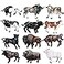Hiawbon 12 Pcs Miniature Cattle Model Set Mini Cow Models Plastic Cattle Statues for Adult