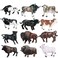 Hiawbon 12 Pcs Miniature Cattle Model Set Mini Cow Models Plastic Cattle Statues for Adult