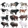 Hiawbon 12 Pcs Miniature Cattle Model Set Mini Cow Models Plastic Cattle Statues for Adult