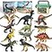 FRUSE Jurassic Dinosaur Toys12 PCS Realistic Dino FigurinesEducational Dino Figure Playset with Information Dino BookDinosaur Toys for Kids 35
