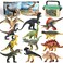 FRUSE Jurassic Dinosaur Toys12 PCS Realistic Dino FigurinesEducational Dino Figure Playset with Information Dino BookDinosaur Toys for Kids 35