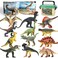 FRUSE Jurassic Dinosaur Toys12 PCS Realistic Dino FigurinesEducational Dino Figure Playset with Information Dino BookDinosaur Toys for Kids 35
