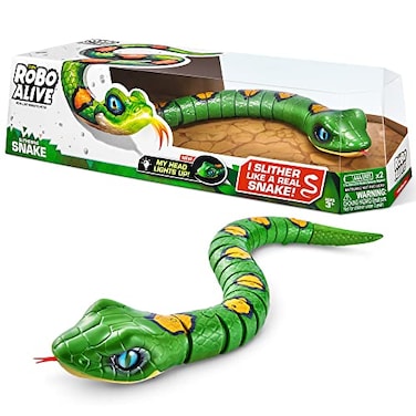 Robo Alive Slithering Snake Series 3 Green by ZURU BatteryPowered Robotic Light Up Reptile Toy that Moves Green7150B