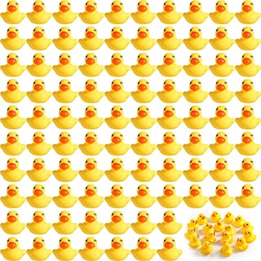 Teling 200 Pcs Mini Rubber Ducks in Bulk Yellow Small Rubber Ducks Bulk Tiny Squeak Duckies for Birthday Party Favor Gift157 x 157 x 118 Inch