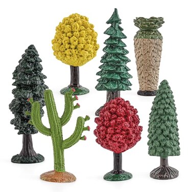 GUFOPONAS Realistic Plastic Trees Toys Plant Toy Set for Kids Sensory Bins Learning Toys Realistic Food Figurines School Projects Sand Box Decor