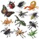 SCAHOW 12 PCS Fake Bug Toys for Kids Plastic Bugs Animal Figures Halloween Party Favor Cake Topper Insect Figurines