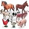 Yowlieu 8 Pcs Big Animal Figurines Toys Farm Realistic Plastic Animals Playset Educational Preschool Learning Toy Playset for Kids Toddlers