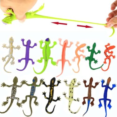 Yeonha Toys 8 PCS Mini Lizards Toys for Kid Realistic Rubber Lizard Set Super Stretches Material TPR with Bag Lizard Figure Bathtub Toy Iguana Chameleon Dragon