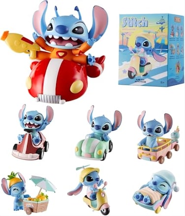 MINISO Disney Lilo Stitch Travel Series Blind Box Figures Stitch Blind Box Collectible Toy Surprise Figures for Room Decorations Birthday Gifts Single