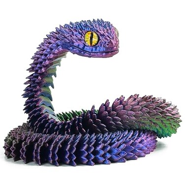 UXBSTM 24in 3D Printed Snake Toys Flexible 3D Printed Animal Fidget ADHD Snake Toys Perfect Desk Pet for Animal Collectors Easter Basket Essentials Easter Basket Stuffers