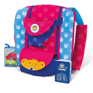 Casdon BuildABear Workshop Pawfect Adventure Toy Bear Carrier MultiWay Carrier for Teddies for Kids Aged 3 Includes Bag Juice Box Hat Pawsport Official Licensed Toy