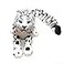 BuQueHM 3D Printed Animals 8in Snow Leopard Flexible Articulated 3D Animals for Stress Relief Unique Desk Decor