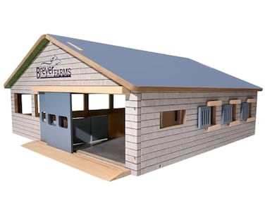 Breyer Horses Farms Deluxe Arena Stable 24 Piece Playset 2 Stablemates Horses Included 2425 L x 22 W x 105 H 132 Scale Model 59243