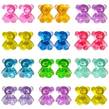 HAPTIME 240 Pcs Mini Trinkets Mini Resin Figures Resin Animals Bulk Counting Bears Resin Animals to Hide Small Teddy Bears for Kids Tiny Toys Miniature Figurines
