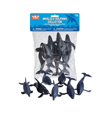 WILD REPUBLIC Wild Republic 83783 Polybag Whales and Dolphins Humpback Whale Orca Dolphins Kids Gifts 7 Pieces