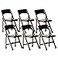 Figures Toy Set of 6 Black Plastic Toy Folding Chairs for Wrestling Action Figures