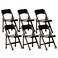 Figures Toy Set of 6 Black Plastic Toy Folding Chairs for Wrestling Action Figures