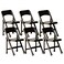 Figures Toy Set of 6 Black Plastic Toy Folding Chairs for Wrestling Action Figures