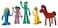 NJ Croce Gumby Friends Bendable Action Figure Boxed Set Gumby Pokey Minga Goo Prickle Flexible and Poseable Classic Full Size Toy Set