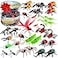 SCS Direct Bug Toys 30PCS Large Insect Spider Figures Playset with Grasshoppers Beetles Arachnids Crawly Bugs Realistic Plastic Animal Toys for Kids Educational STEM Learning Party Favors