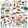 yinat 100Piece Set of Animals Figures Accessories in Storage Container