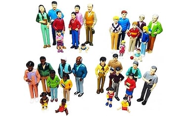 Cre8tive Minds MultiEthnic Pretend Play Family Set 32 Pieces