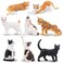 Toymany 8PCS Realistic Cat Figurines Educational Cat Figures Toy Set Kitten Cake Topper Easter Egg Birthday Gift for Kids Boys Girls Children
