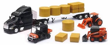 NewRay New Ray Kubota Farm Tractors Peterbilt Flatbed Semi Playset