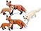 UANDME Fox Toy Figures Set Includes Arctic Fox Red Foxes Figurines Cake Toppers 5 Foxes