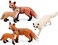 UANDME Fox Toy Figures Set Includes Arctic Fox Red Foxes Figurines Cake Toppers 5 Foxes