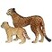 FUNSHOWCASE African Jungle Animals Toy Cheetahs Figure Realistic Plastic Figurine Playset Lot 2piece