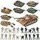 PROLOSO Military Army Playset 8 Take Apart Battle Tank Models and 20 Tiny Toy Soldiers