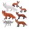 UANDME Fox Toy Figures Set Includes Arctic Fox Red Foxes Figurines Cake Toppers 7 Foxes