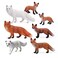 UANDME Fox Toy Figures Set Includes Arctic Fox Red Foxes Figurines Cake Toppers 7 Foxes
