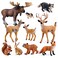 UANDME 10pcs Forest Animals Figures Woodland Creatures Figurines Miniature Toys Cake Toppers