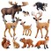 UANDME 10pcs Forest Animals Figures Woodland Creatures Figurines Miniature Toys Cake Toppers