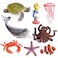 UANDME 8pcs Sea Animal Figures Realistic Ocean Animal Figurines Toy Playset for Kids Cake Toppers Decoration