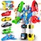 QUERCITRON Magnetic Vehicle Transform Robot Toy Build Car Mix Match Toddler