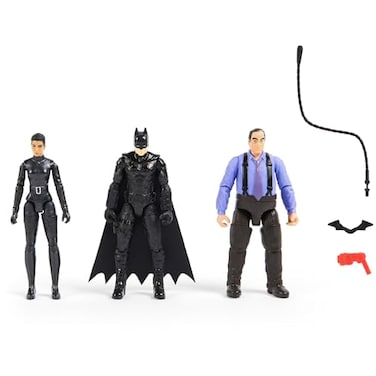 DC Comics Batman 3Pack with Exclusive 4 Batman Selina Kyle The Penguin Action Figures 3 Accessories