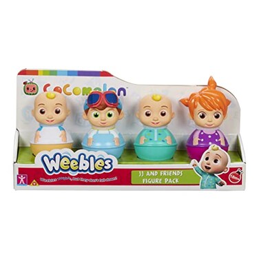 Character Options Cocomelon Weebles 4 Figure Pack Chunky Moulded Figures JJ moonbug Preschool Imaginative Play Blue