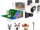 Mattel Minecraft Mob Head Minis Toys Panda Playhouse Playset with 2 Panda Action Figures Removable Bamboo Shoots Cake Slice Accessories
