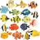 SCAHOW 18PCS Tropical Fish Toys for Kids Plastic Assorted Miniature Sea Creatures Toys Fake Toy Fish Mini Ocean Animal Figures for Toddlers