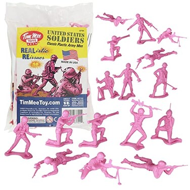 Tim Mee TimMee Plastic Army Men Pink 48pc Toy Soldier Figures Made in USA